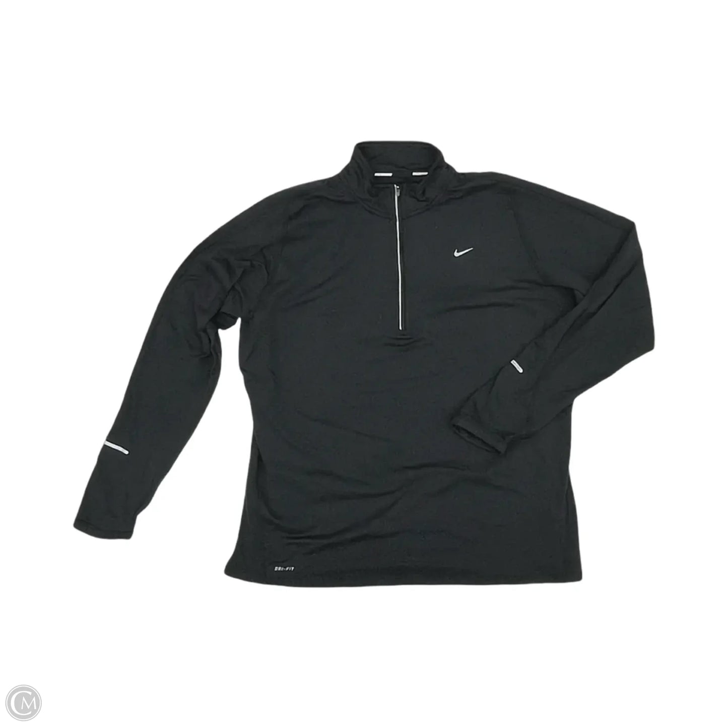 Athletic Top Long Sleeve Collar By Nike In Grey, Size: 1x