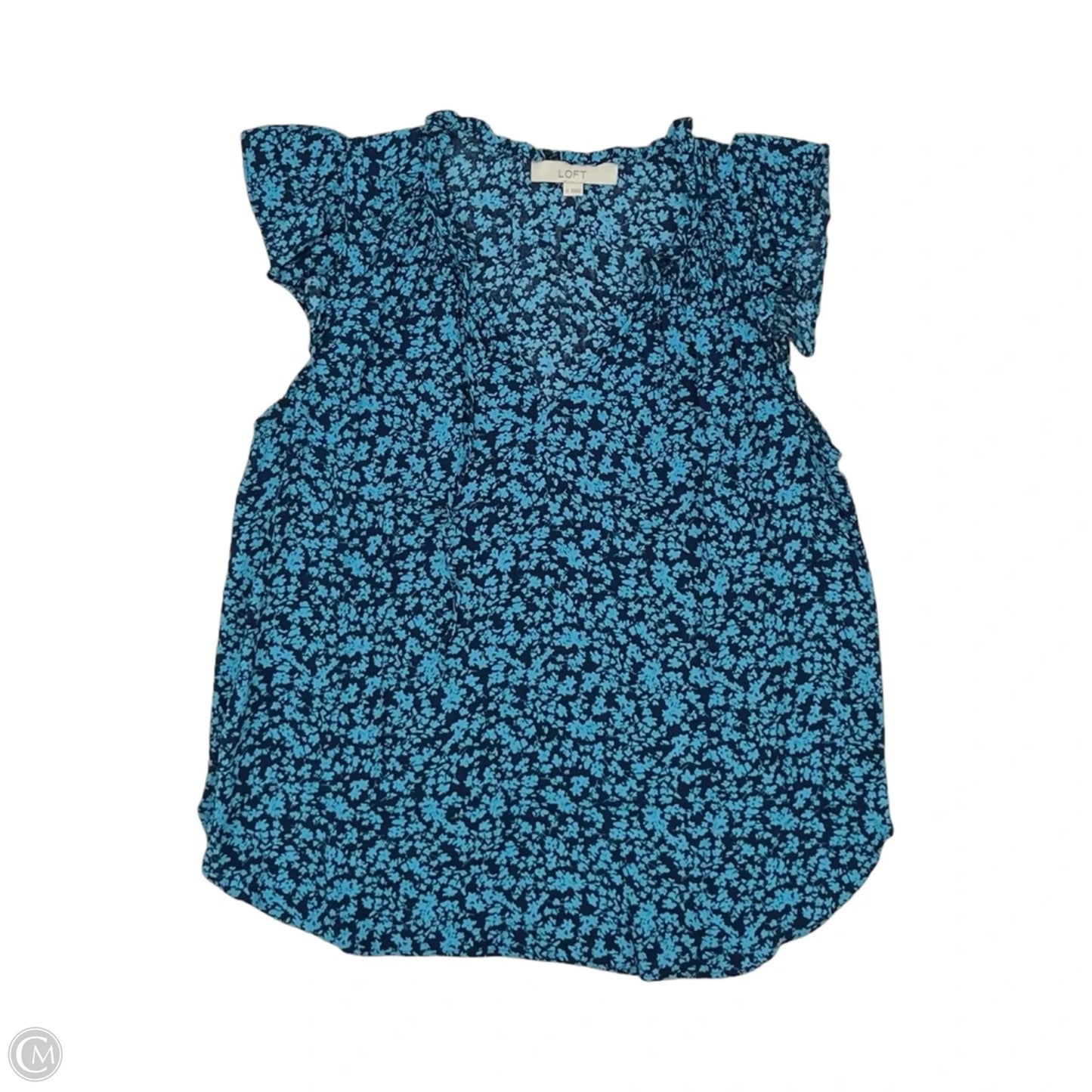Blouse Short Sleeve By Loft In Blue, Size: M