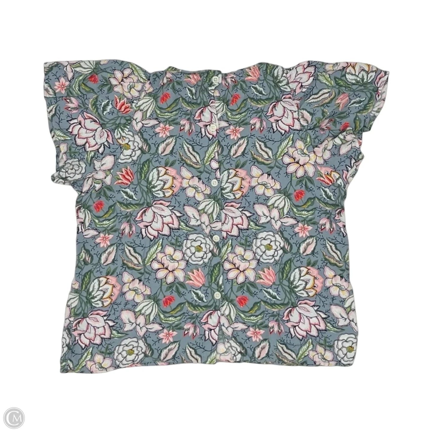 Blouse Short Sleeve By Loft In Floral Print, Size: M