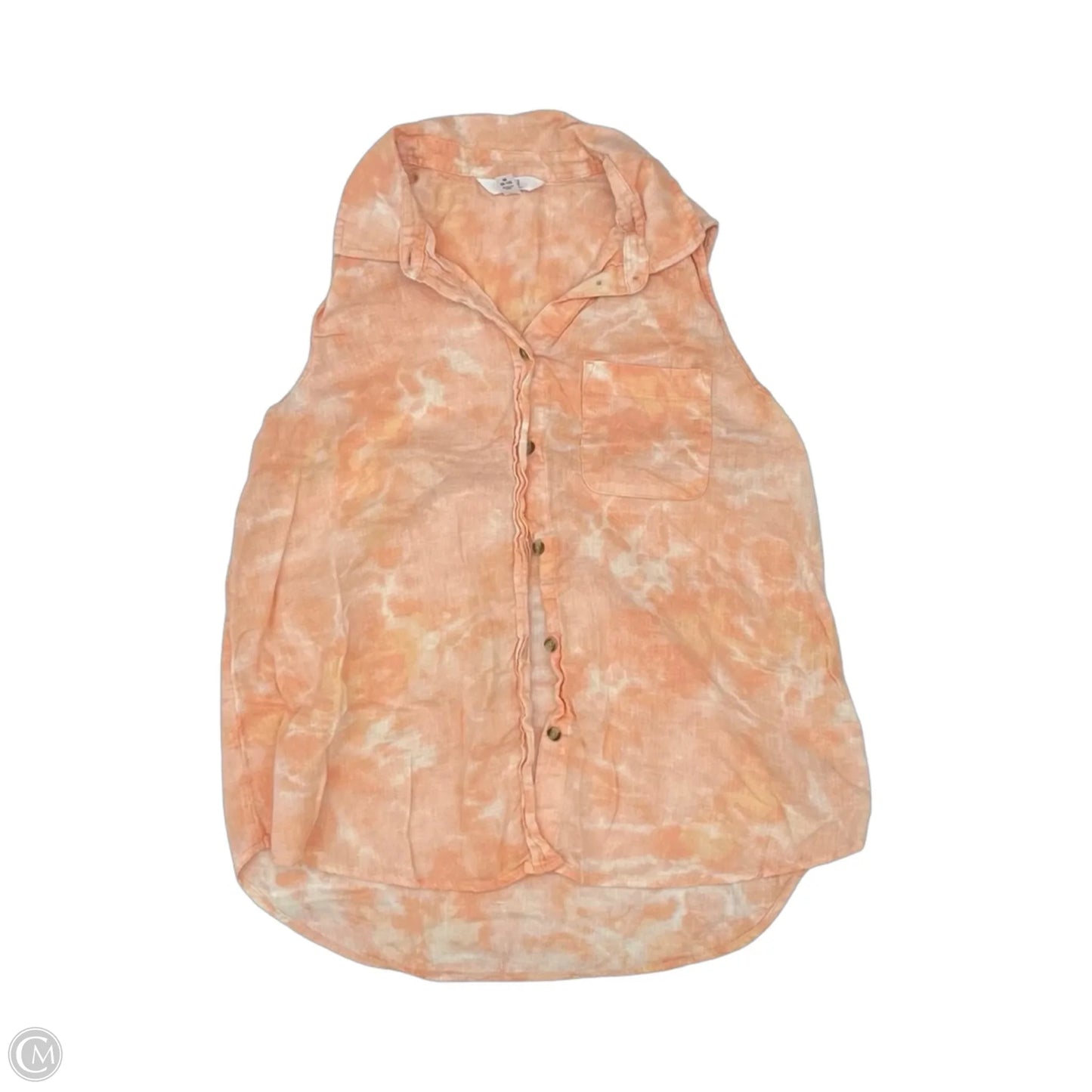Top Sleeveless By Time And Tru In Orange, Size: M
