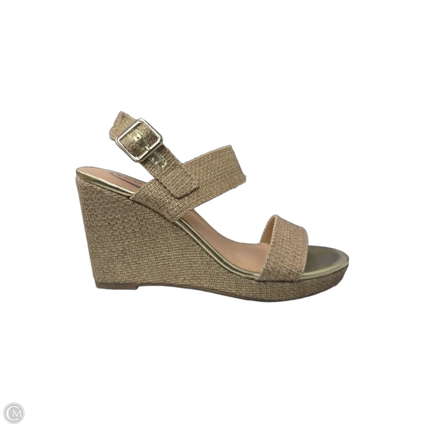 Sandals Heels Wedge By Scoop In Gold, Size: 8.5