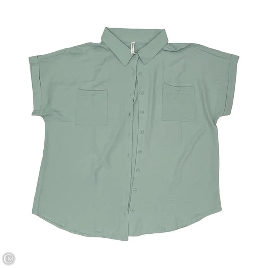 Blouse Short Sleeve By Zenana In Green, Size: 3x
