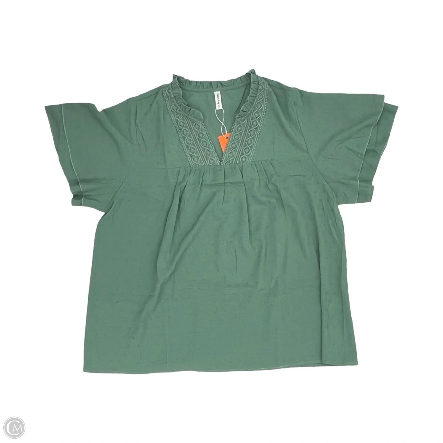 Blouse Short Sleeve By Cmf In Green, Size: 3x
