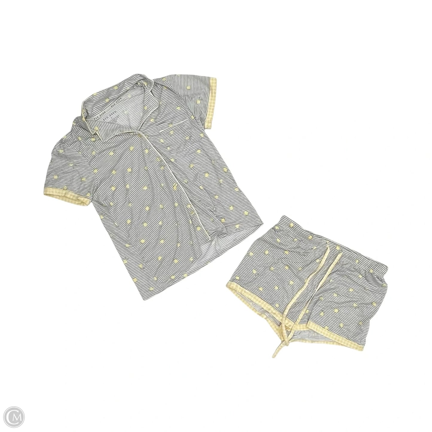 Pajamas 2pc By Rae Dunn In Grey & Yellow, Size: S