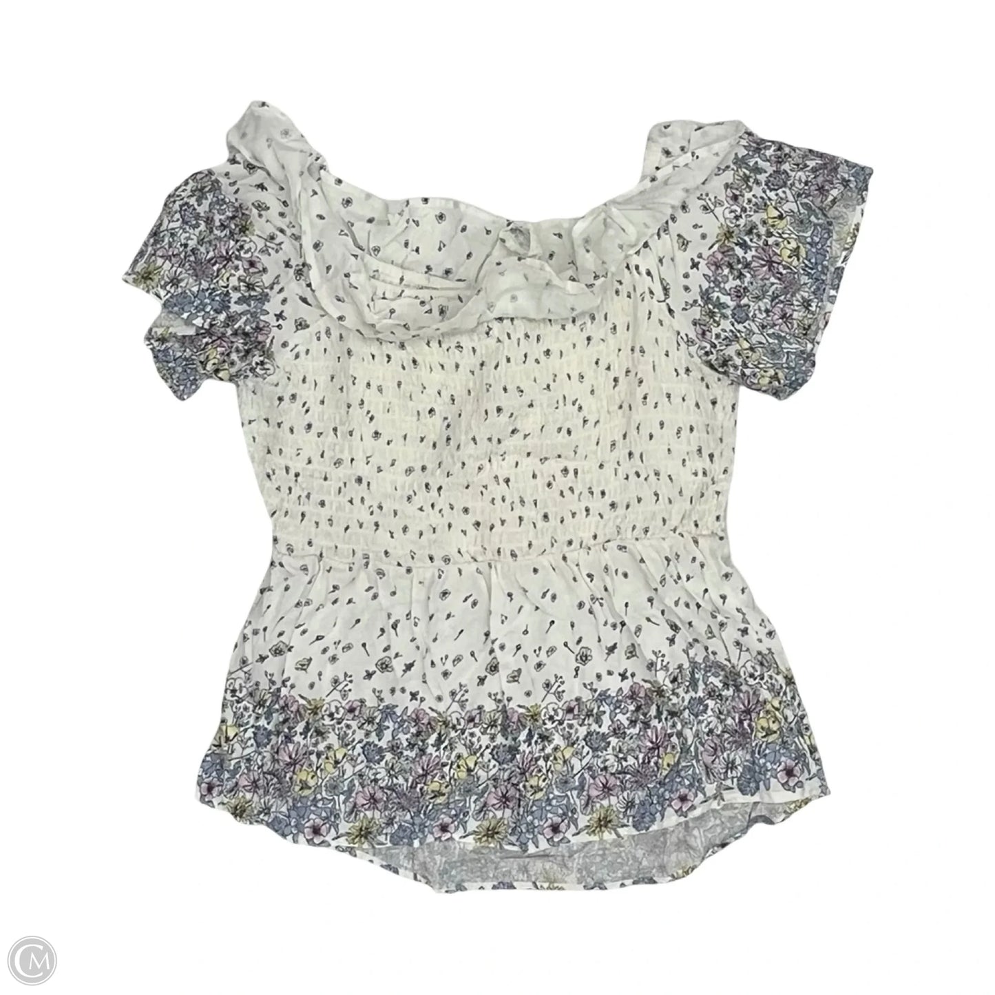Blouse Short Sleeve By Maurices In Floral Print, Size: M