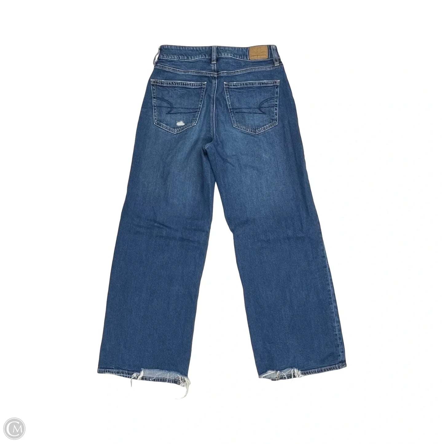 Jeans Straight By American Eagle In Blue Denim, Size: 00