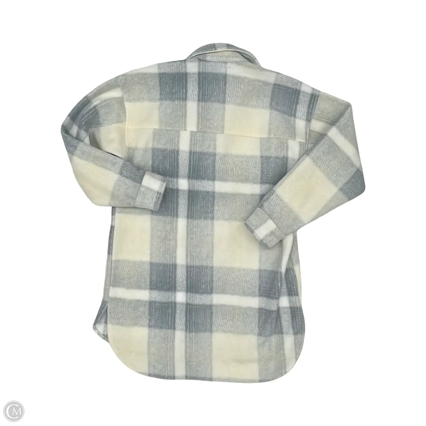 Jacket Shirt By Dsg Outerwear In Blue & Cream, Size: Xxs