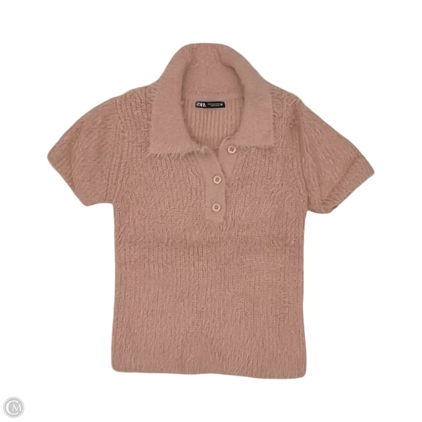 Sweater Short Sleeve By Zara In Pink, Size: S