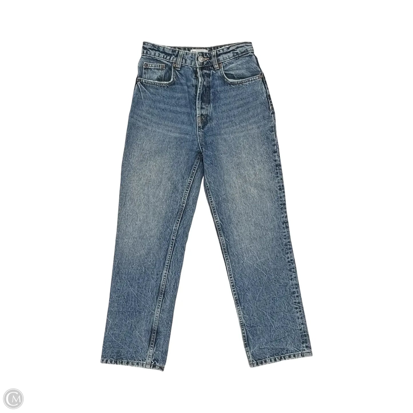 Jeans Straight By Zara In Blue Denim, Size: 2