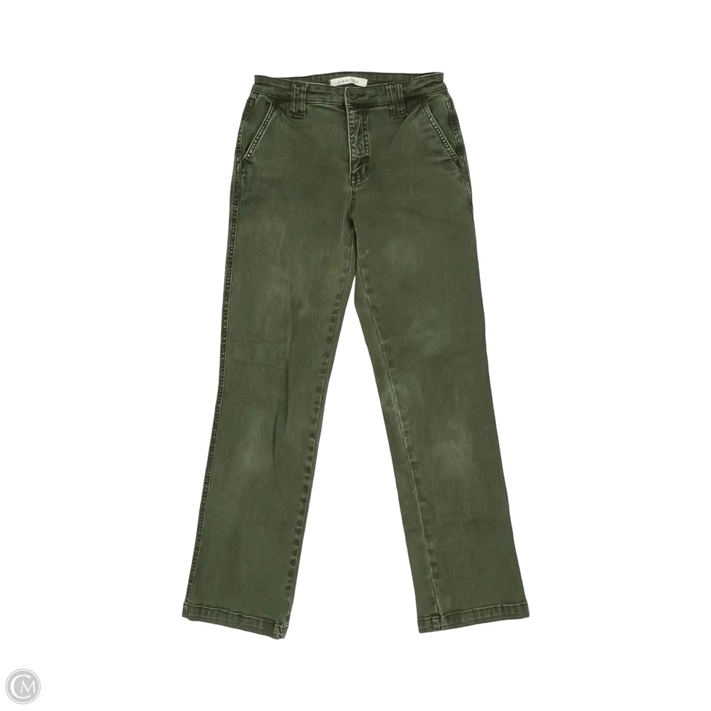 Jeans Straight By Eunina In Green Denim, Size: 0