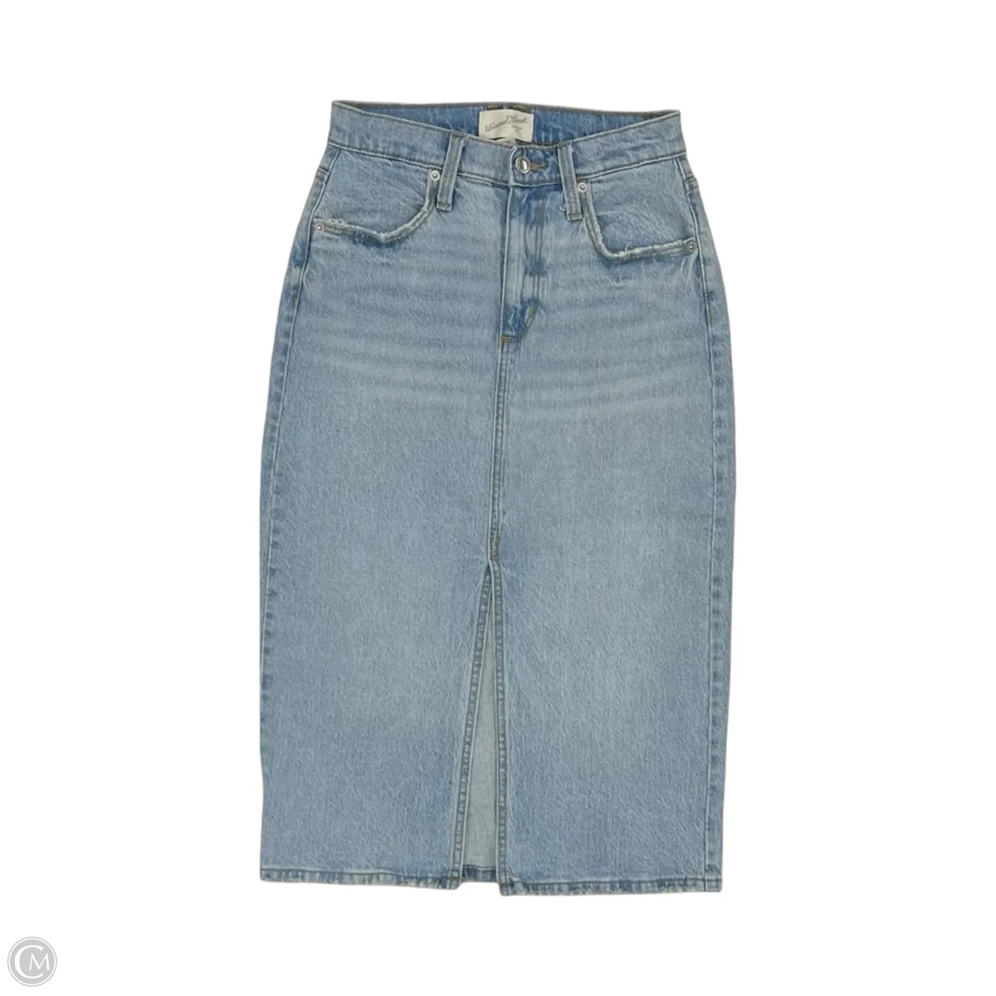 Skirt Midi By Universal Thread In Blue Denim, Size: 0