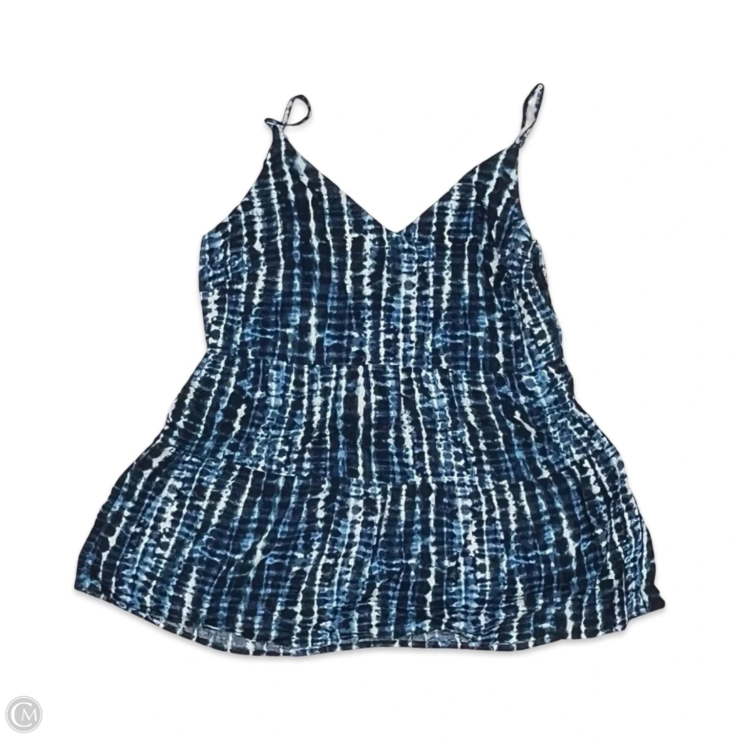 Blouse Sleeveless By Old Navy In Blue & White, Size: M