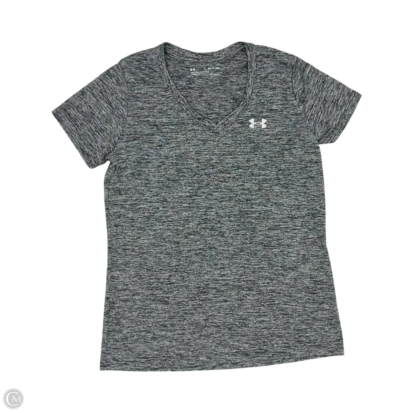 Athletic Top Short Sleeve By Under Armour In Grey, Size: S
