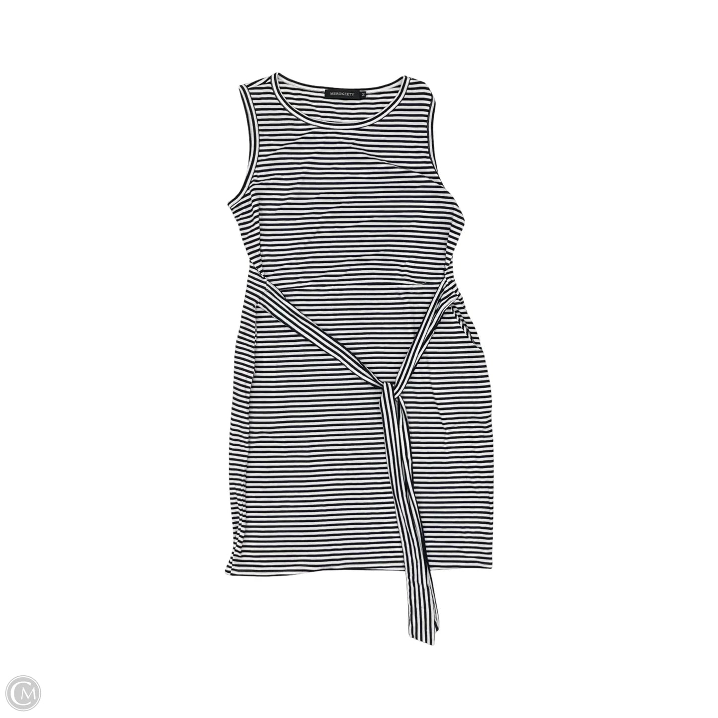 Dress Casual Short By Merokeety In Blue & Cream, Size: M