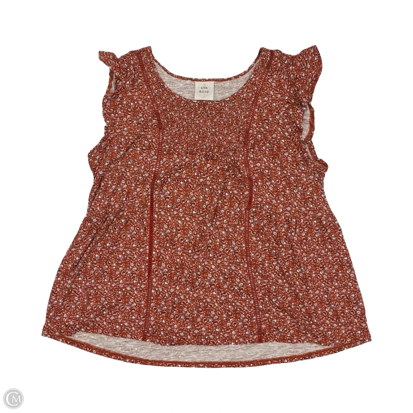 Top Short Sleeve By Knox Rose In Floral Print, Size: Xl