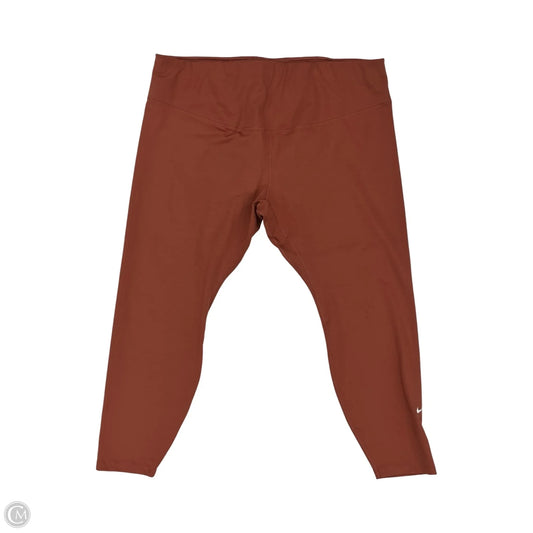 Athletic Leggings Capris By Nike In Orange, Size: 3x