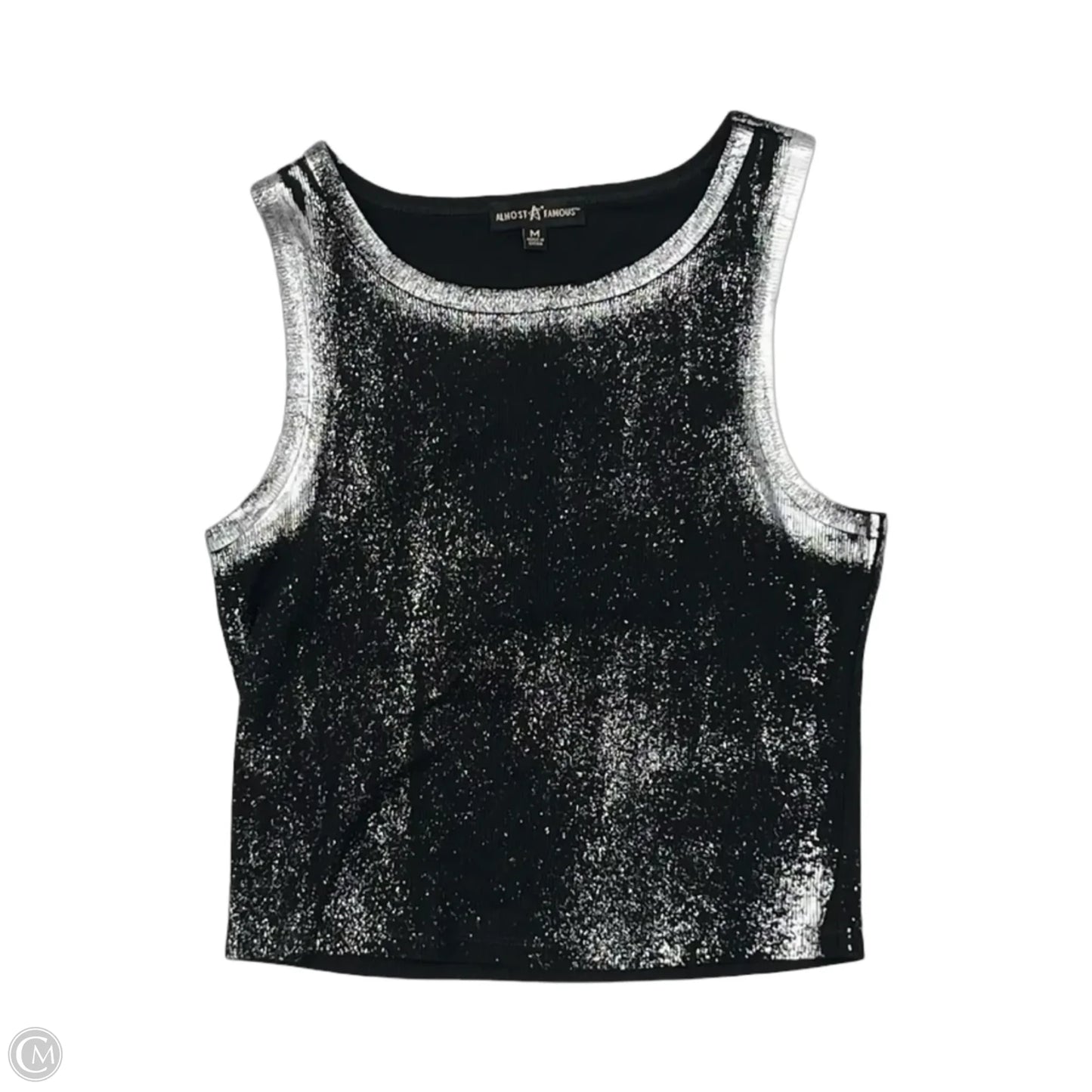 Tank Top By Almost Famous In Black & Silver, Size: M