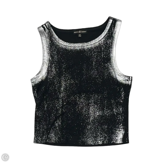 Tank Top By Almost Famous In Black & Silver, Size: M
