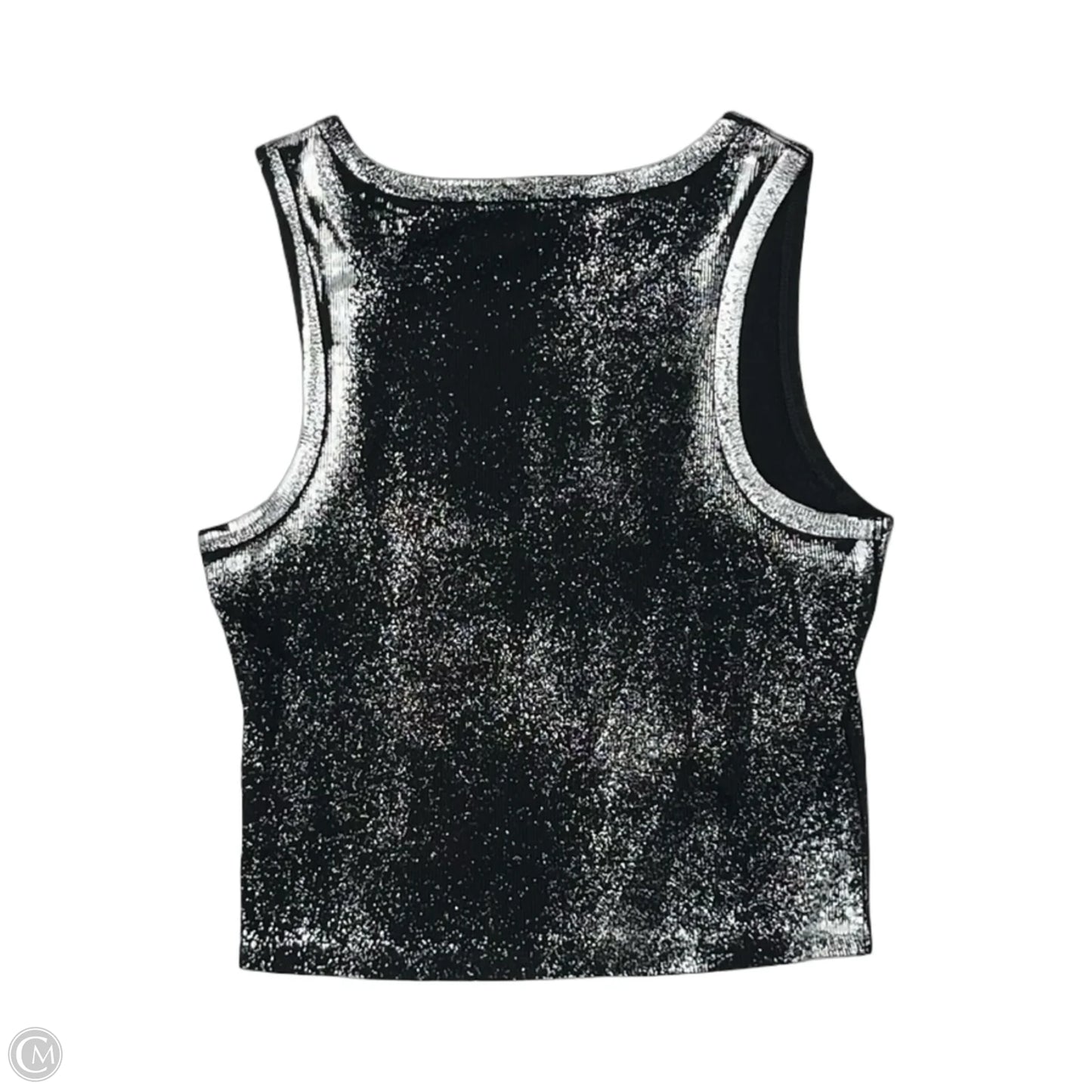 Tank Top By Almost Famous In Black & Silver, Size: M