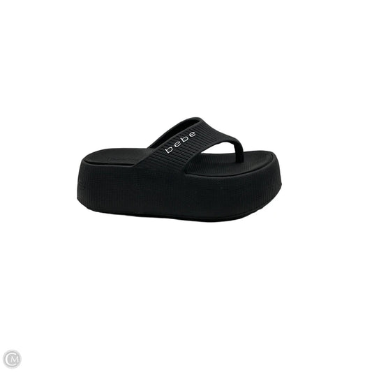 Sandals Flip Flops By Bebe In Black, Size: 6