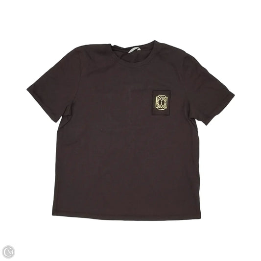 Top Short Sleeve By Zara In Brown, Size: L