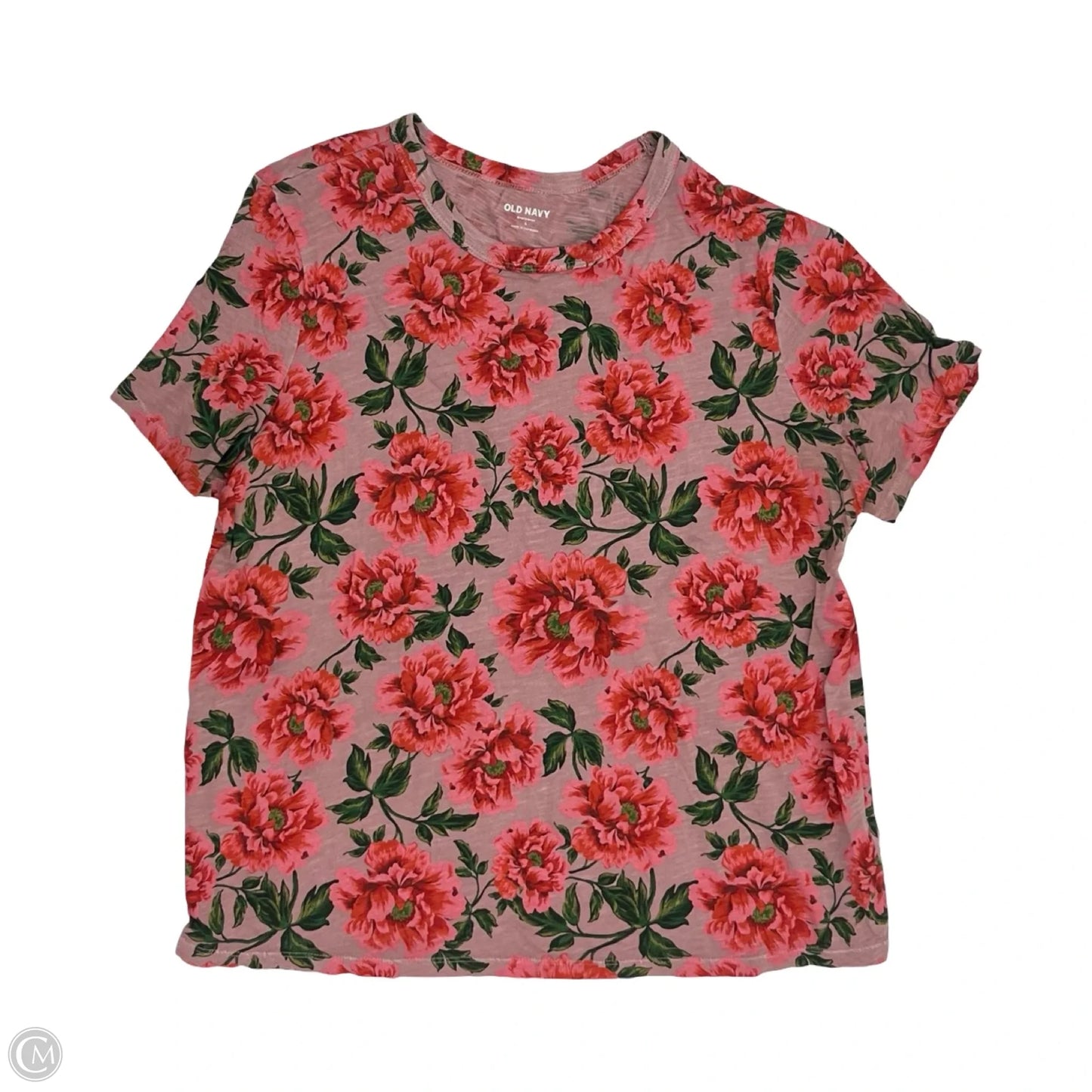 Top Short Sleeve By Old Navy In Floral Print, Size: L