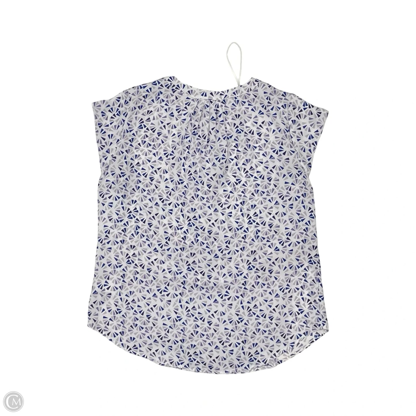Blouse 3/4 Sleeve By Liz Claiborne In Blue & White, Size: S