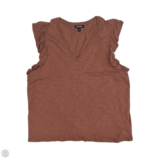 Top Short Sleeve By Express In Brown, Size: Xl