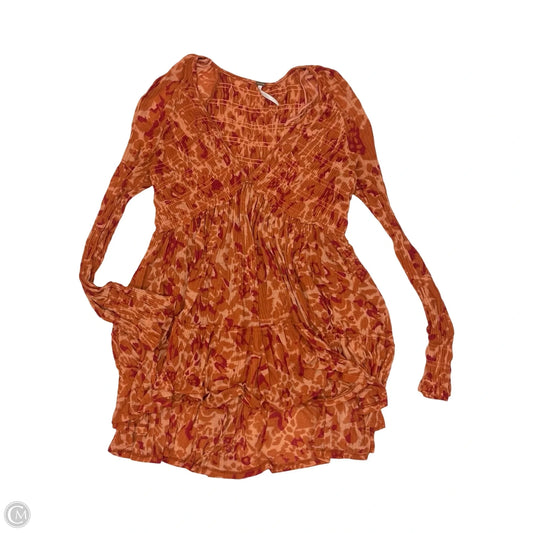 Tunic Long Sleeve By Free People In Orange, Size: M