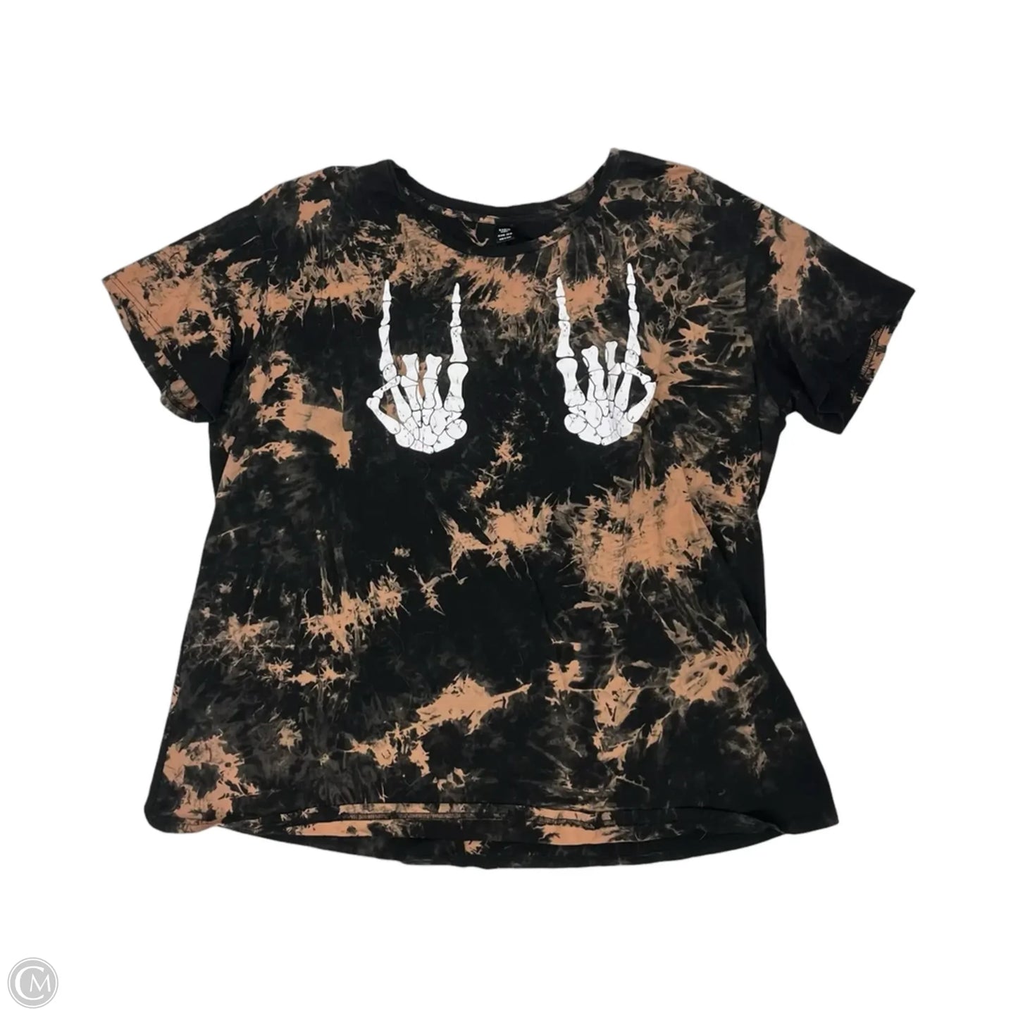 Top Short Sleeve By Shein In Black & Brown, Size: 6