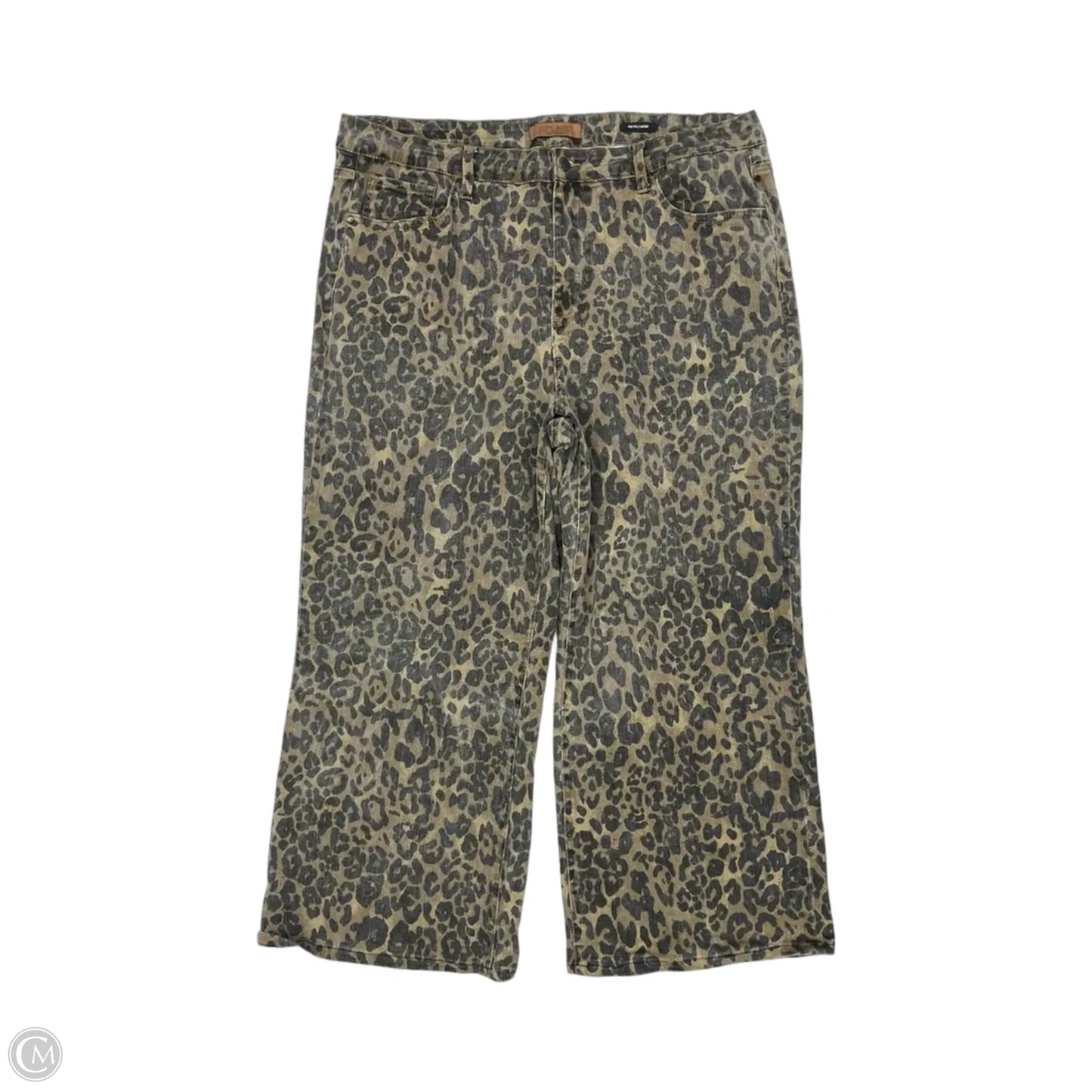 Jeans Wide Leg By Judy Blue In Leopard Print, Size: 24