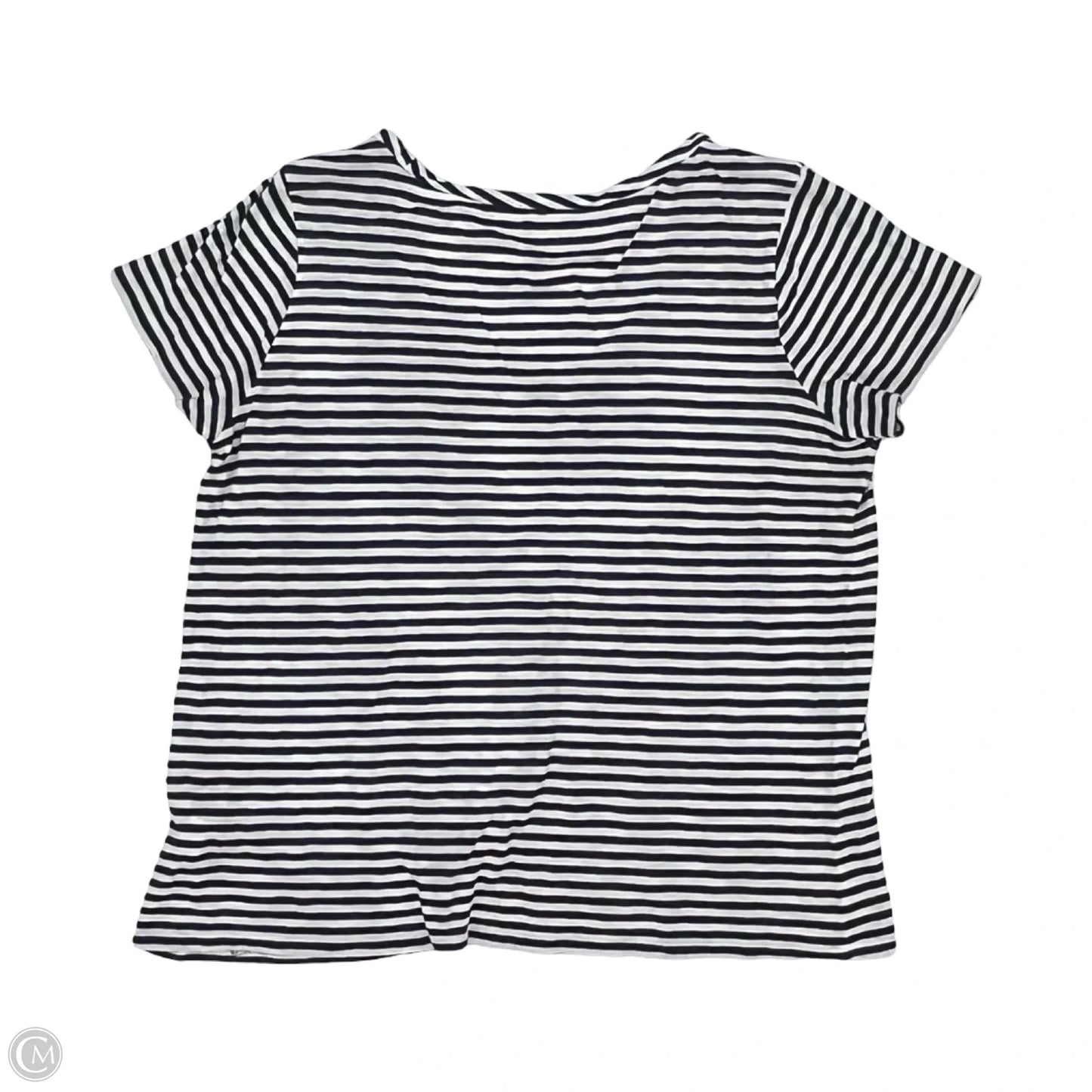 Top Short Sleeve By Caslon In Blue & Cream, Size: L