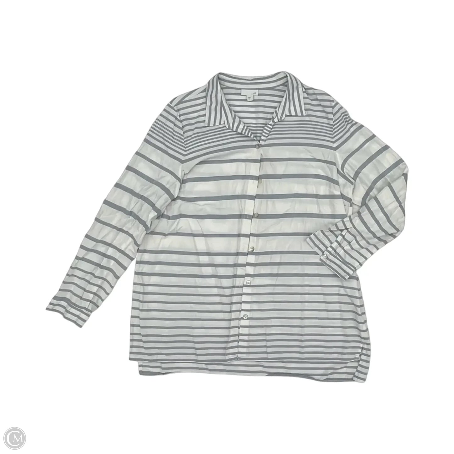 Top Long Sleeve By J. Jill In Blue & White, Size: L