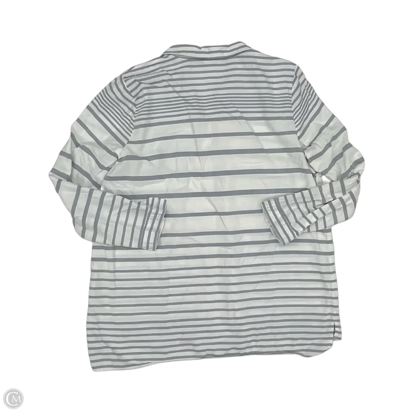 Top Long Sleeve By J. Jill In Blue & White, Size: L