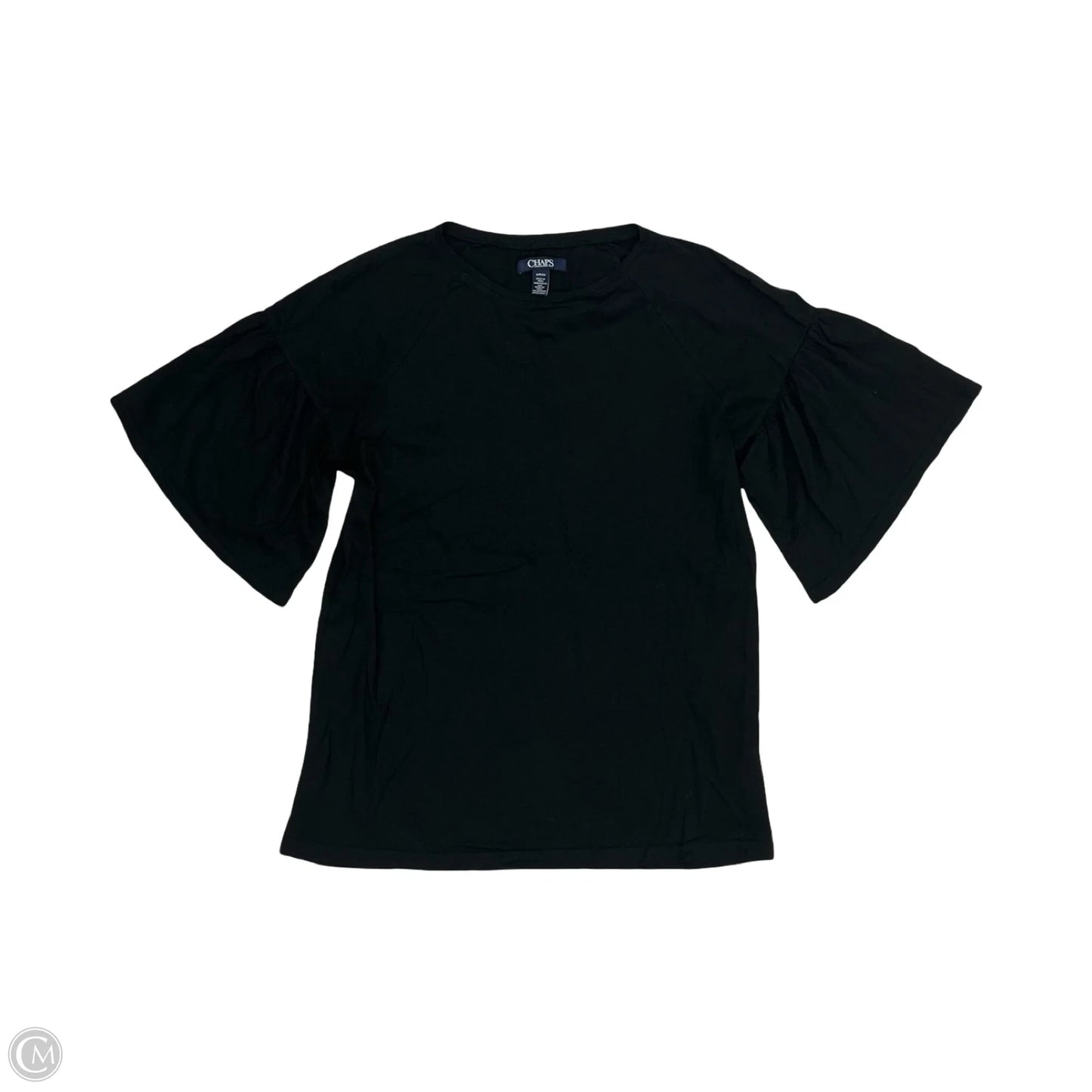 Top Short Sleeve By Chaps In Black, Size: S