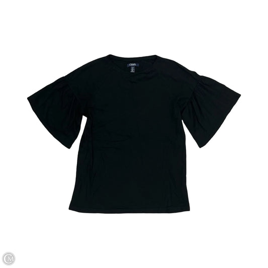 Top Short Sleeve By Chaps In Black, Size: S