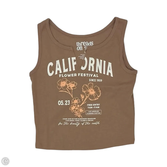 Tank Top By Clothes Mentor In Brown, Size: L