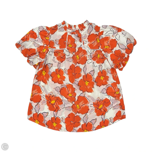 Blouse Short Sleeve By Cmf In Orange & White, Size: M