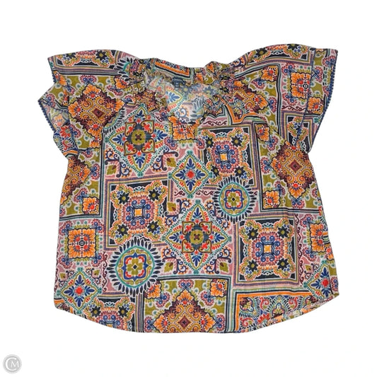 Blouse Short Sleeve By Democracy In Multi-colored, Size: 2x