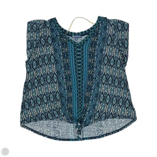 Top Short Sleeve By Democracy In Blue & Green, Size: 2x