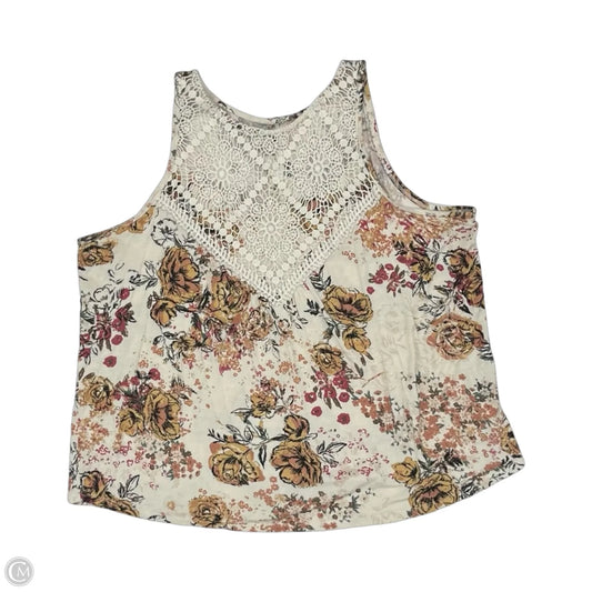Top Sleeveless By Maurices In Floral Print, Size: 1x