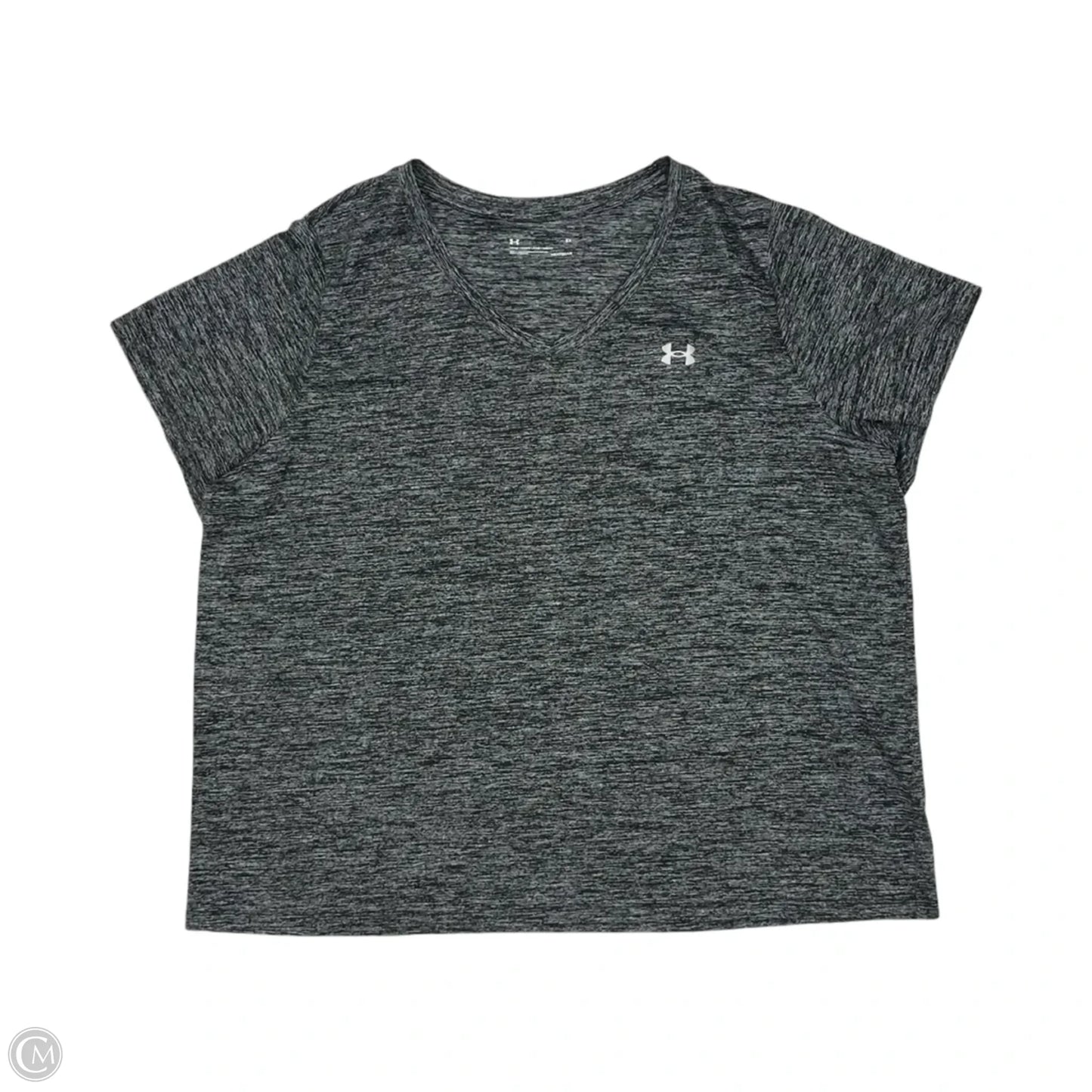 Athletic Top Short Sleeve By Under Armour In Grey, Size: 2x