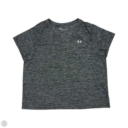 Athletic Top Short Sleeve By Under Armour In Grey, Size: 2x