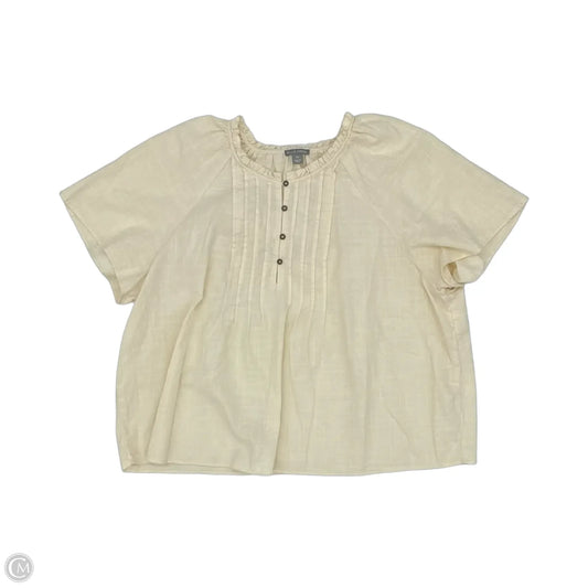 Blouse Short Sleeve By Falls Creek In Cream, Size: 2x