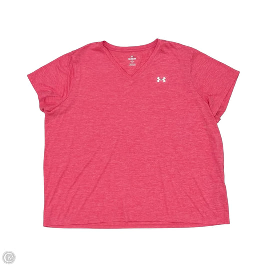 Athletic Top Short Sleeve By Under Armour In Pink, Size: 2x