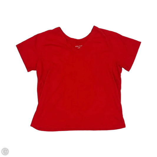 Top Short Sleeve By Ava & Viv In Red, Size: 1x