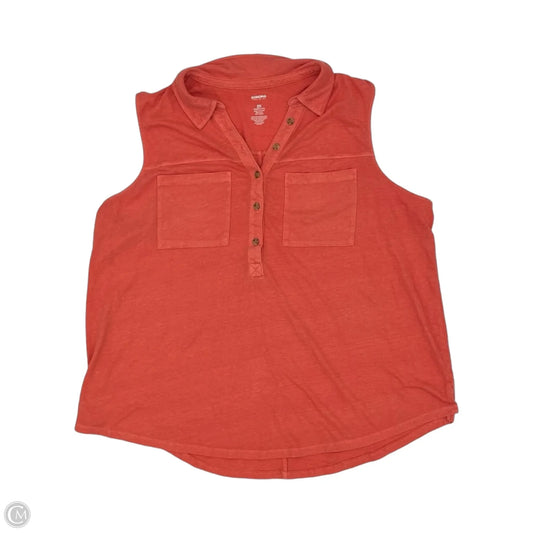 Top Sleeveless By Sonoma In Orange, Size: 2x