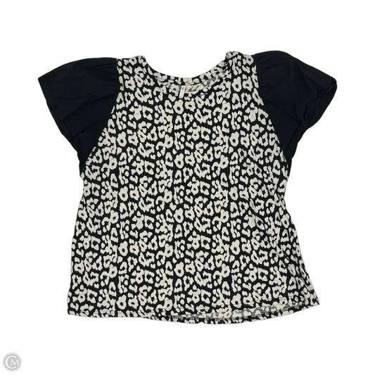 Blouse Short Sleeve By Cato In Black & Cream, Size: 3x