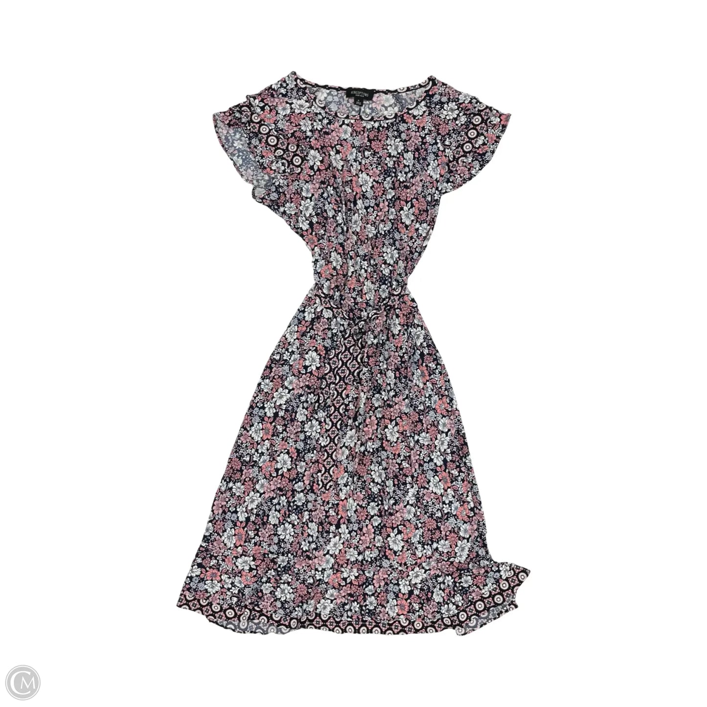 Dress Party Midi By Perceptions In Floral Print, Size: Xl