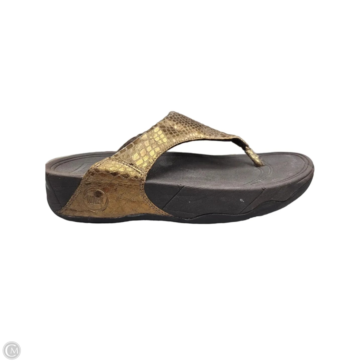 Sandals Flip Flops By Fitflop In Gold, Size: 6
